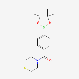 (4-(4,4,5,5-Tetramethyl-1,3,2-dioxaborolan-2-yl)phenyl)(thiomorpholino)methanone chemical structure (CAS 2828439-83-2)