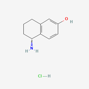 (R)-5-Amino-5,6,7,8-tetrahydronaphthalen-2-ol hydrochloride chemical structure (CAS 2828439-87-6)