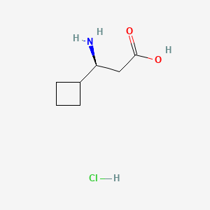 (S)-3-Amino-3-cyclobutylpropanoic acid hydrochloride chemical structure (CAS 2828439-88-7)