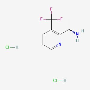 (S)-1-(3-(Trifluoromethyl)pyridin-2-yl)ethan-1-amine dihydrochloride chemical structure (CAS 2828439-89-8)