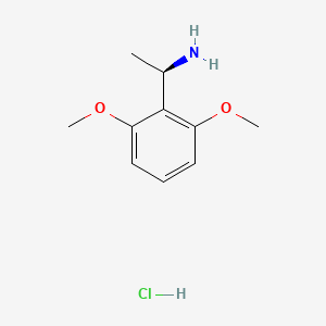 (R)-1-(2,6-Dimethoxyphenyl)ethan-1-amine hydrochloride chemical structure (CAS 2828439-91-2)