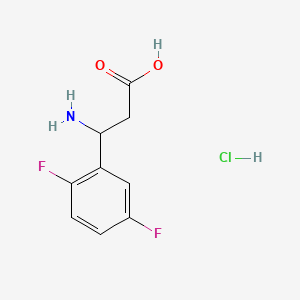 3-Amino-3-(2,5-difluorophenyl)propanoic acid hydrochloride chemical structure (CAS 2828439-93-4)