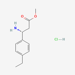 Methyl (R)-3-amino-3-(4-ethylphenyl)propanoate hydrochloride chemical structure (CAS 2828439-95-6)