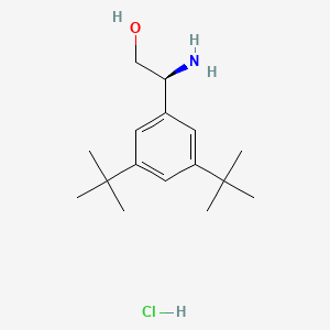 (S)-2-Amino-2-(3,5-di-tert-butylphenyl)ethan-1-ol hydrochloride chemical structure (CAS 2828440-03-3)