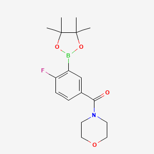 (4-Fluoro-3-(4,4,5,5-tetramethyl-1,3,2-dioxaborolan-2-yl)phenyl)(morpholino)methanone chemical structure (CAS 2828440-06-6)