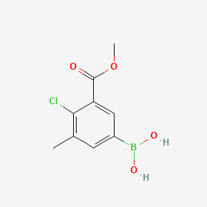 (4-Chloro-3-(methoxycarbonyl)-5-methylphenyl)boronic acid chemical structure (CAS 2828440-15-7)