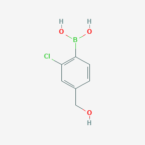 (2-Chloro-4-(hydroxymethyl)phenyl)boronic acid chemical structure (CAS 2828440-18-0)