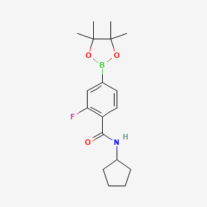 N-Cyclopentyl-2-fluoro-4-(4,4,5,5-tetramethyl-1,3,2-dioxaborolan-2-yl)benzamide chemical structure (CAS 2828440-19-1)
