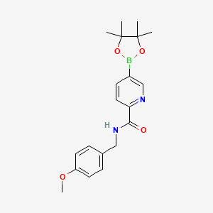 N-(4-Methoxybenzyl)-5-(4,4,5,5-tetramethyl-1,3,2-dioxaborolan-2-yl)picolinamide chemical structure (CAS 2828440-26-0)