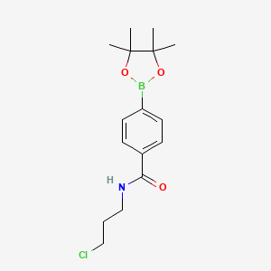N-(3-Chloropropyl)-4-(4,4,5,5-tetramethyl-1,3,2-dioxaborolan-2-yl)benzamide chemical structure (CAS 2828443-90-7)