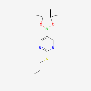2-(Butylthio)-5-(4,4,5,5-tetramethyl-1,3,2-dioxaborolan-2-yl)pyrimidine chemical structure (CAS 2828444-01-3)