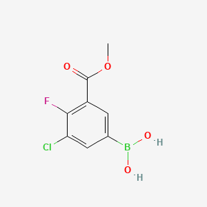(3-Chloro-4-fluoro-5-(methoxycarbonyl)phenyl)boronic acid chemical structure (CAS 2828444-03-5)