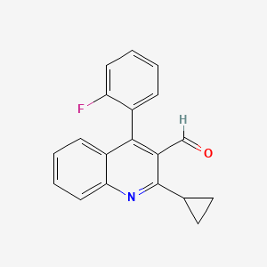 2-Cyclopropyl-4-(2-fluorophenyl)quinoline-3-carbaldehyde chemical structure (CAS 2828444-18-2)