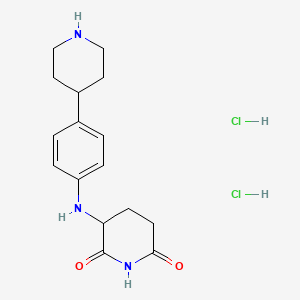 3-((4-(Piperidin-4-yl)phenyl)amino)piperidine-2,6-dione dihydrochloride chemical structure (CAS 2828444-76-2)