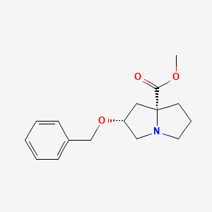 Methyl (2R,7aR)-2-(benzyloxy)tetrahydro-1H-pyrrolizine-7a(5H)-carboxylate chemical structure (CAS 2828444-85-3)