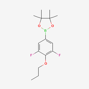 2-(3,5-Difluoro-4-propoxyphenyl)-4,4,5,5-tetramethyl-1,3,2-dioxaborolane chemical structure (CAS 2828445-55-0)