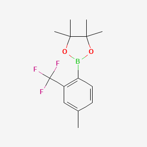 4,4,5,5-Tetramethyl-2-(4-methyl-2-(trifluoromethyl)phenyl)-1,3,2-dioxaborolane chemical structure (CAS 2828445-67-4)