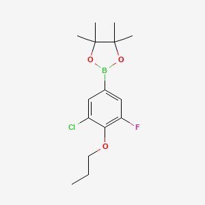 2-(3-Chloro-5-fluoro-4-propoxyphenyl)-4,4,5,5-tetramethyl-1,3,2-dioxaborolane chemical structure (CAS 2828445-71-0)