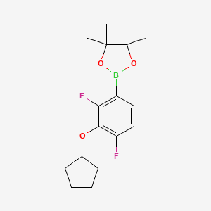 2-(3-(Cyclopentyloxy)-2,4-difluorophenyl)-4,4,5,5-tetramethyl-1,3,2-dioxaborolane chemical structure (CAS 2828446-08-6)