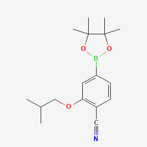 2-Isobutoxy-4-(4,4,5,5-tetramethyl-1,3,2-dioxaborolan-2-yl)benzonitrile chemical structure (CAS 2828446-41-7)
