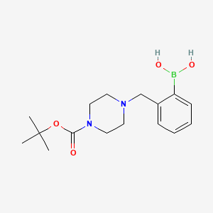 (2-((4-(tert-Butoxycarbonyl)piperazin-1-yl)methyl)phenyl)boronic acid chemical structure (CAS 2828446-90-6)