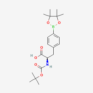 (R)-2-((tert-Butoxycarbonyl)amino)-3-(4-(4,4,5,5-tetramethyl-1,3,2-dioxaborolan-2-yl)phenyl)propanoic acid chemical structure (CAS 2828446-99-5)