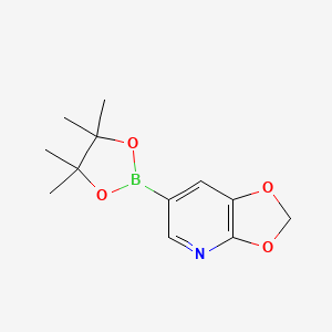 6-(4,4,5,5-tetramethyl-1,3,2-dioxaborolan-2-yl)-[1,3]dioxolo[4,5-b]pyridine chemical structure (CAS 2828447-00-1)