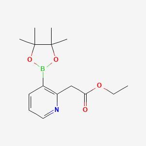 Ethyl 2-(3-(4,4,5,5-tetramethyl-1,3,2-dioxaborolan-2-yl)pyridin-2-yl)acetate chemical structure (CAS 2828447-07-8)