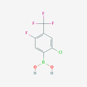 [2-Chloro-5-fluoro-4-(trifluoromethyl)phenyl]boronic acid chemical structure (CAS 2828447-12-5)