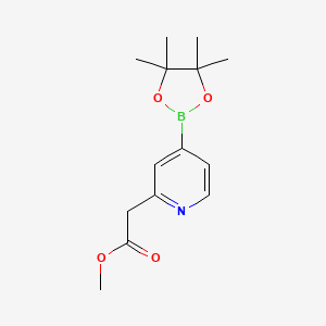 Methyl 2-(4-(4,4,5,5-tetramethyl-1,3,2-dioxaborolan-2-yl)pyridin-2-yl)acetate chemical structure (CAS 2828447-13-6)