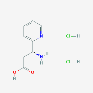 (R)-3-Amino-3-(pyridin-2-yl)propanoic acid dihydrochloride chemical structure (CAS 2829279-80-1)