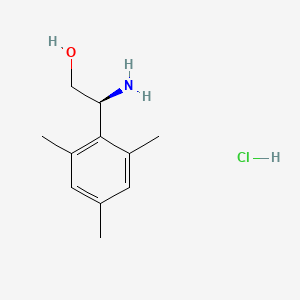 (S)-2-Amino-2-mesitylethan-1-ol hydrochloride chemical structure (CAS 2829279-82-3)