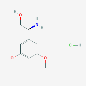 (S)-2-Amino-2-(3,5-dimethoxyphenyl)ethan-1-ol hydrochloride chemical structure (CAS 2829279-83-4)