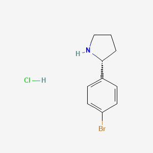 (R)-2-(4-Bromophenyl)pyrrolidine hydrochloride chemical structure (CAS 2829281-55-0)