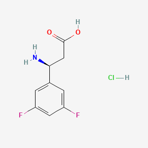 (S)-3-Amino-3-(3,5-difluorophenyl)propanoic acid hydrochloride chemical structure (CAS 2829281-70-9)