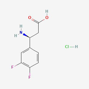 (S)-3-Amino-3-(3,4-difluorophenyl)propanoic acid hydrochloride chemical structure (CAS 2829281-75-4)