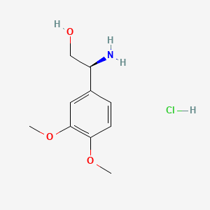 (S)-2-Amino-2-(3,4-dimethoxyphenyl)ethan-1-ol hydrochloride chemical structure (CAS 2829281-80-1)