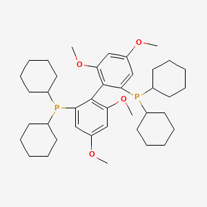 (1R)-(4,4',6,6'-Tetramethoxy-[1,1'-biphenyl]-2,2'-diyl)bis(dicyclohexylphosphane) chemical structure (CAS 2829282-18-8)