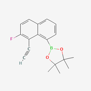 2-(8-Ethynyl-7-fluoronaphthalen-1-yl)-4,4,5,5-tetramethyl-1,3,2-dioxaborolane chemical structure (CAS 2829287-69-4)