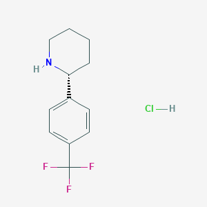 (R)-2-(4-(Trifluoromethyl)phenyl)piperidine hydrochloride chemical structure (CAS 2829289-73-6)