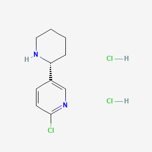 (R)-2-Chloro-5-(piperidin-2-yl)pyridine dihydrochloride chemical structure (CAS 2829289-74-7)