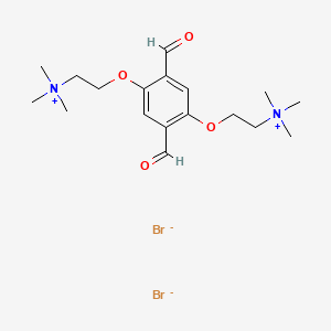 2,2'-((2,5-Diformyl-1,4-phenylene)bis(oxy))bis(N,N,N-trimethylethan-1-aminium) bromide chemical structure (CAS 2830594-03-9)