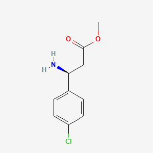 (S)-Methyl 3-amino-3-(4-chlorophenyl)propanoate chemical structure (CAS 283159-95-5)