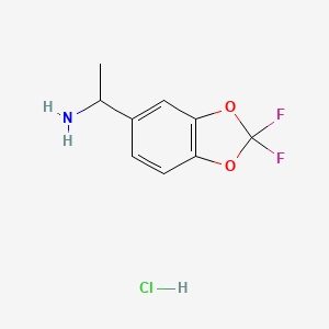 1-(2,2-Difluorobenzo[d][1,3]dioxol-5-yl)ethan-1-amine hydrochloride chemical structure (CAS 2832612-15-2)