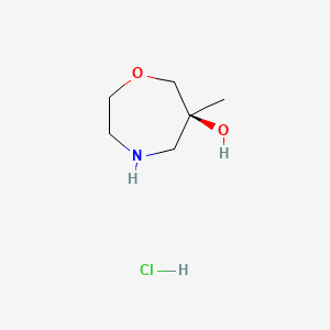 (S)-6-Methyl-1,4-oxazepan-6-ol hydrochloride chemical structure (CAS 2832734-19-5)