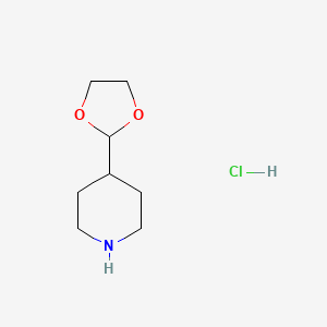 4-(1,3-Dioxolan-2-yl)piperidine hydrochloride chemical structure (CAS 2833680-64-9)