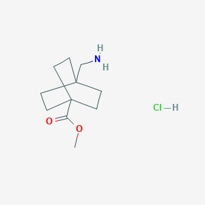 Methyl 4-(aminomethyl)bicyclo[2.2.2]octane-1-carboxylate hydrochloride chemical structure (CAS 28345-57-5)