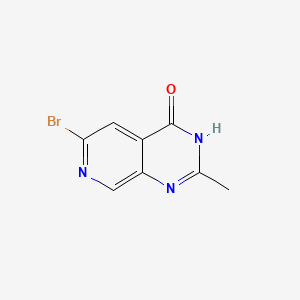 6-Bromo-2-methylpyrido[3,4-d]pyrimidin-4(3H)-one chemical structure (CAS 2834730-82-2)