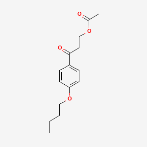 3-(4-Butoxyphenyl)-3-oxopropyl acetate chemical structure (CAS 2835362-80-4)
