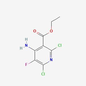 Ethyl 4-amino-2,6-dichloro-5-fluoronicotinate chemical structure (CAS 2836267-78-6)